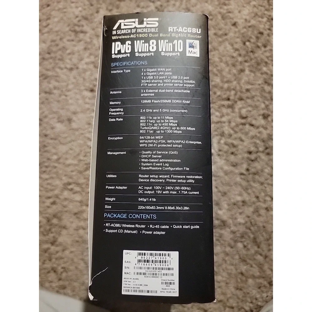 ASUS‎ Router (RT-AC68R)   Wireless-AC1900 Dual-Band Gigabit Router - Picture 10 of 12